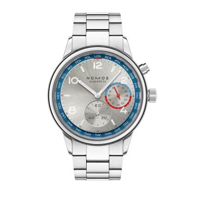 Club Sport neomatik Weltzeit silber